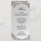 Luxe Silver Wedding Decorative Wedding Reception Menükarte (Vorne/Hinten)