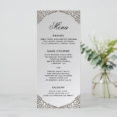 Luxe Silver Wedding Decorative Wedding Reception Menükarte (Stehend Vorderseite)
