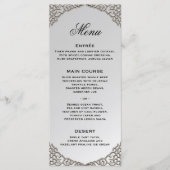 Luxe Silver Wedding Decorative Wedding Reception Menükarte (Vorderseite)