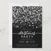 Luxe Silver Winter Shiny Stars Company Xmas Einladung (Vorderseite)