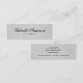 Luxe Simple White Leather Mini Visitenkarte (Vorne/Hinten)