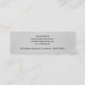 Luxe Simple White Leather Mini Visitenkarte (Rückseite)