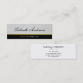 Luxe Simple White Leather Mini Visitenkarte (Vorne/Hinten)
