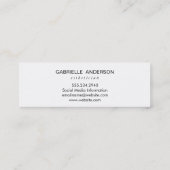 Luxe Simple White Leather Mini Visitenkarte (Rückseite)