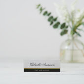 Luxe Simple White Leather Mini Visitenkarte (Stehend Vorderseite)