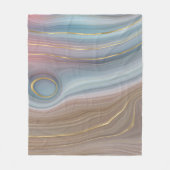 Luxe Strata | Dusty Slate Blue Taupe Pink Agate Fleecedecke (Vorderseite)