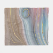 Luxe Strata | Dusty Slate Blue Taupe Pink Agate Fleecedecke (Vorderseite (Horizontal))