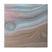 Luxe Strata | Dusty Slate Blue Taupe Pink Agate Fliese (Vorderseite)