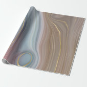 Luxe Strata | Dusty Slate Blue Taupe Pink Agate Geschenkpapier (Ungerollt)