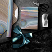 Luxe Strata | Dusty Slate Blue Taupe Pink Agate Geschenkpapier