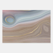 Luxe Strata | Dusty Slate Blue Taupe Pink Agate Geschenkpapier Set (Vorderseite 3)