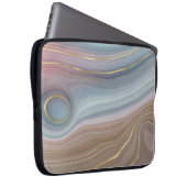 Luxe Strata | Dusty Slate Blue Taupe Pink Agate Laptopschutzhülle (Vorne Rechts)