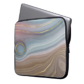 Luxe Strata | Dusty Slate Blue Taupe Pink Agate Laptopschutzhülle (Vorderseite Links)