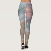 Luxe Strata | Dusty Slate Blue Taupe Pink Agate Leggings (Rückseite)