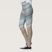 Luxe Strata | Dusty Slate Blue Taupe Pink Agate Leggings (Links)
