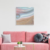 Luxe Strata | Dusty Slate Blue Taupe Pink Agate Leinwanddruck (Insitu (Wohnzimmer))