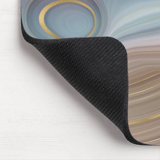 Luxe Strata | Dusty Slate Blue Taupe Pink Agate Mousepad (Ecke)