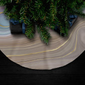 Luxe Strata | Dusty Slate Blue Taupe Pink Agate Polyester Weihnachtsbaumdecke