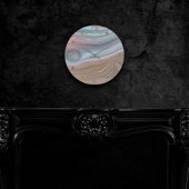 Luxe Strata | Dusty Slate Blue Taupe Pink Agate Runde Wanduhr