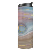 Luxe Strata | Dusty Slate Blue Taupe Pink Agate Thermosbecher (Nach links gedreht)