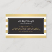 Luxe Striped Gold Whisk Spoon Logo Bakery, Koch II Visitenkarte (Rückseite)