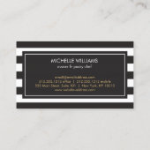 Luxe Striped Gold Whisk Spoon Logo Bakery, Koch Visitenkarte (Rückseite)