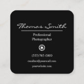 Luxe Style Fotograf Camera Lens Quadratische Visitenkarte (Rückseite)