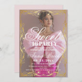 Luxe Sweet 16 Birthday Party Invitation Einladung (Vorne/Hinten)