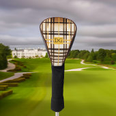 Luxe Taupe und Gold Karierte Golf Head Cover Golf Headcover