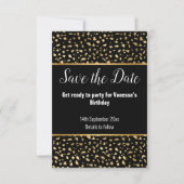 LUXE TIERDRUCKER SCHWARZER GLITZER SAVE THE DATE RSVP KARTE (Vorderseite)
