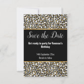 LUXE TIERDRUCKGOLD GLITZER SAVE THE DATE RSVP KARTE (Vorderseite)