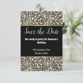 LUXE TIERDRUCKGOLD GLITZER SAVE THE DATE RSVP KARTE (Stehend Vorderseite)