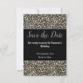 LUXE TIERDRUCKGRAFIK GLITZER SAVE THE DATE RSVP KARTE (Vorderseite)