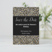 LUXE TIERDRUCKGRAFIK GLITZER SAVE THE DATE RSVP KARTE (Stehend Vorderseite)