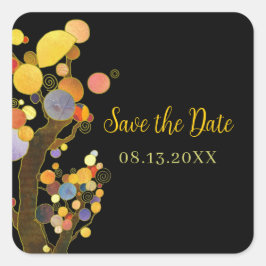 Luxe Tree Wedding Save the Date Quadratischer Aufkleber