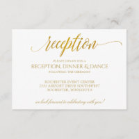 Luxe Typografy Empfang Card | Imitate Gold Foil