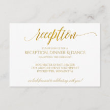 Luxe Typografy Empfang Card | Imitate Gold Foil