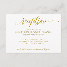Luxe Typografy Empfang Card | Imitate Gold Foil Einladung