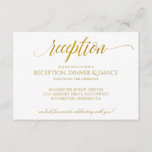 Luxe Typografy Empfang Card Imitate Gold Foil Einladung