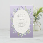 Luxe-Veilchen-Aquarell-Hochzeit Einladung (Stehend Vorderseite)