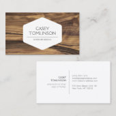 LUXE VINTAG MODERNES WOODGRAIN DESIGNER VISITENKARTE (Vorne/Hinten)