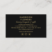 Luxe Vintage Streifen und Florals Visitenkarte (Rückseite)