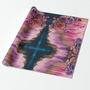 Luxe Watercolor Abstrakt Pink Gold Lavender Red Geschenkpapier