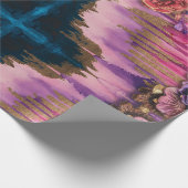 Luxe Watercolor Abstrakt Pink Gold Lavender Red Geschenkpapier (Ecke)