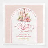 Luxe Watercolor Petals and Prosecco Bridal Napkins Serviette (Vorderseite)