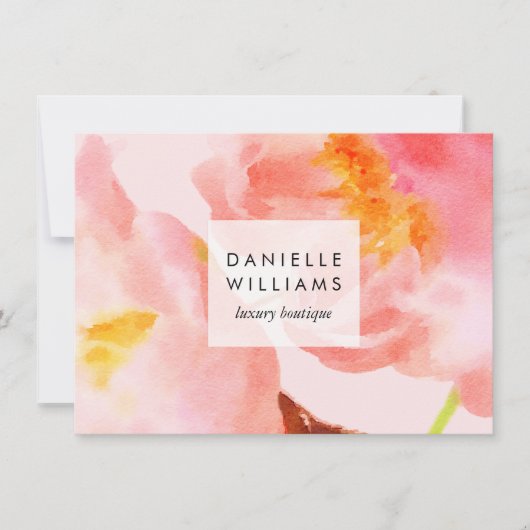 Luxe Watercolor Pink Florals Geschenkgutschein (Vorderseite)