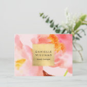 Luxe Watercolor Pink Florals II Geschenkgutschein (Stehend Vorderseite)