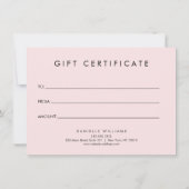 Luxe Watercolor Pink Florals II Geschenkgutschein (Rückseite)