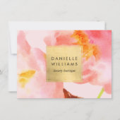 Luxe Watercolor Pink Florals II Geschenkgutschein (Vorderseite)