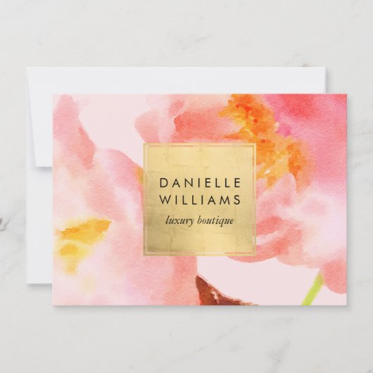 Luxe Watercolor Pink Florals II Geschenkgutschein (Vorderseite)